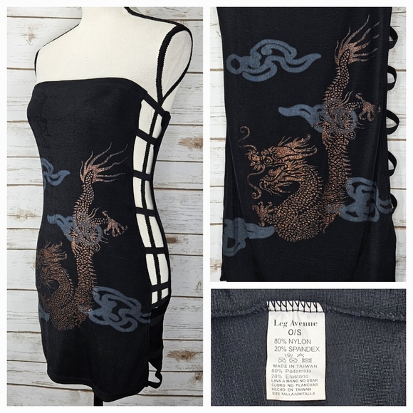 Leg Avenue Tube Dress Elastic Side Slits Size 0/Small - Picture 1 of 4